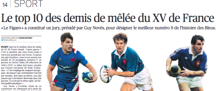 Le sénateur Folliot représente l&rsquo;Amicale parlementaire de rugby dans le jury désignant le top 10 des demis de mêlée du XV de France (Le Figaro)