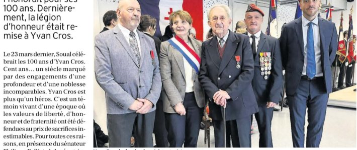 Remise de la légion d&rsquo;honneur à un membre de la résistance